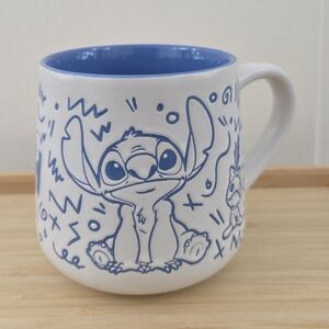 Disney Stitch And Scrump Blue Etched Ceramic Mug
